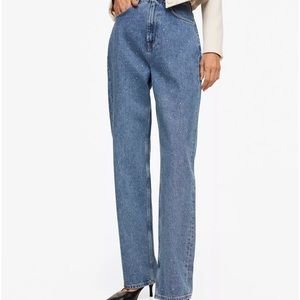 MANGO Women's Straight-Fit Strass Jeans